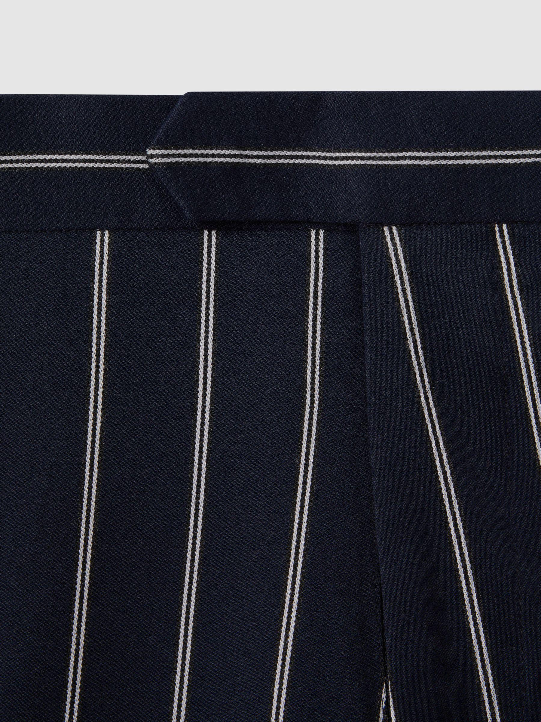 Striped Side Adjuster Shorts in Navy/White Product Image