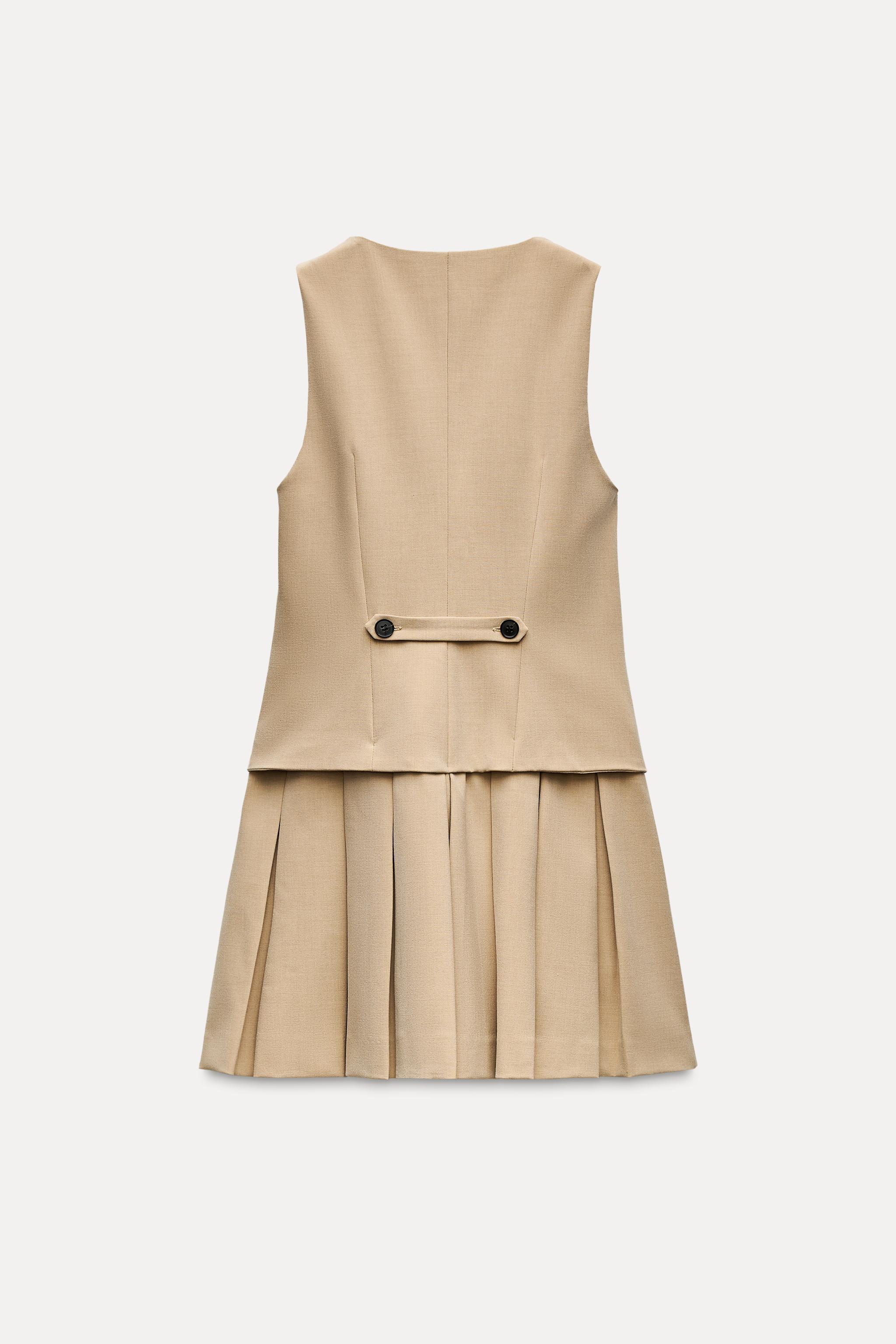 BOX PLEAT VEST DRESS Product Image