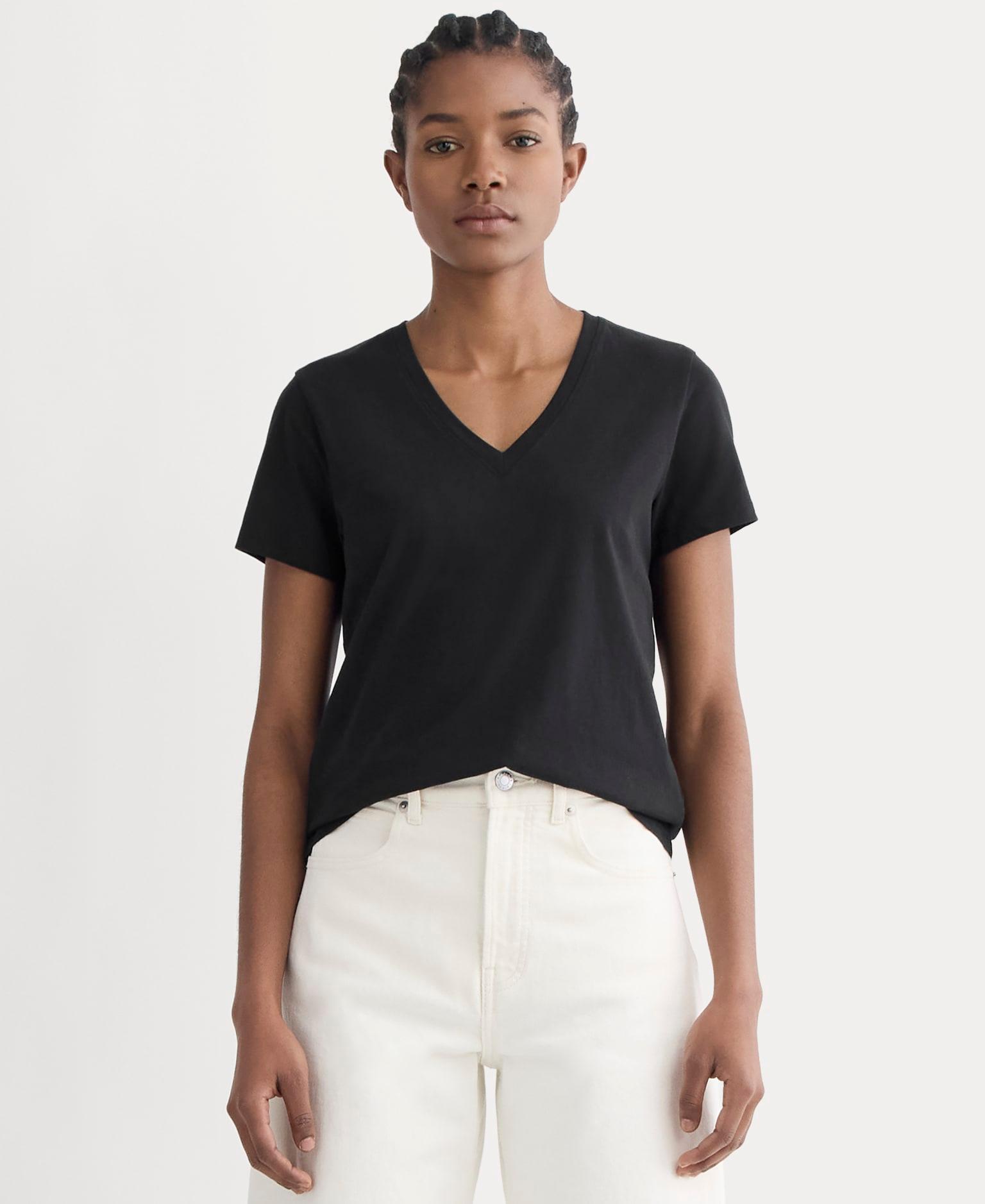 Womens Slim V-Neck T-Shirt in Essential Cotton by Everlane Product Image
