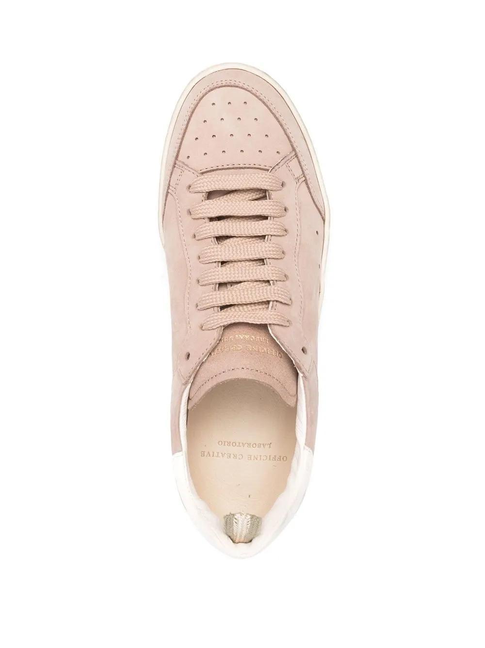 OFFICINE CREATIVE Smooth Lace-up Sneakers In Nude Product Image