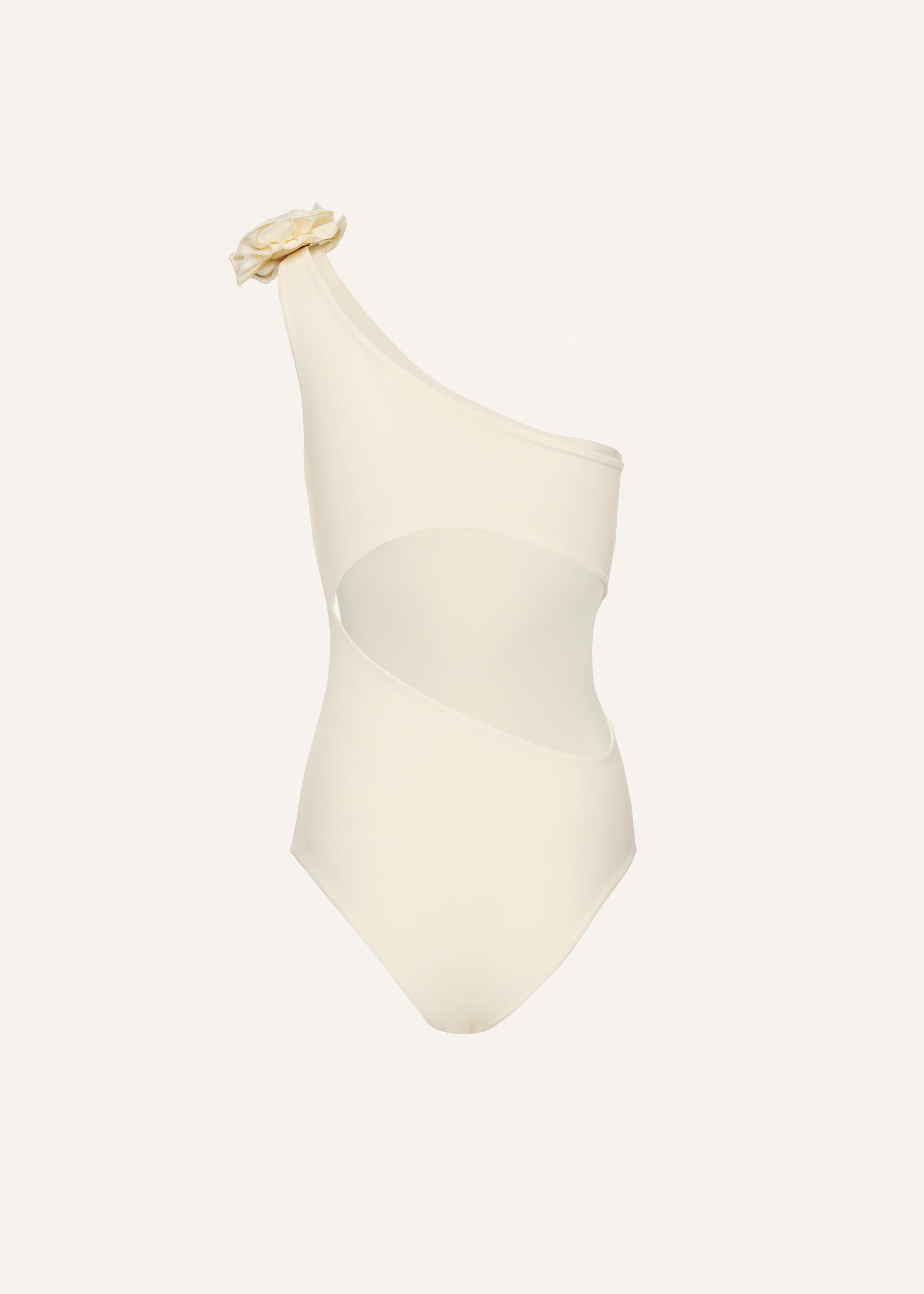 Back cutout swimsuit in cream Product Image