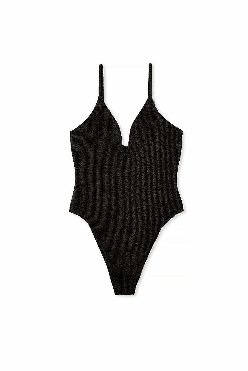 Smocked V-Neck Swimsuit Product Image