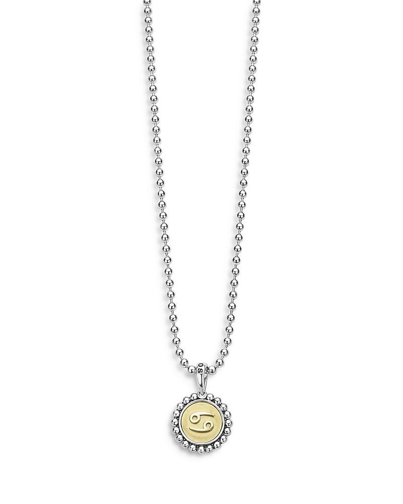 LAGOS Signature Caviar Zodiac Pendant Necklace In Cancer Two-tone Product Image