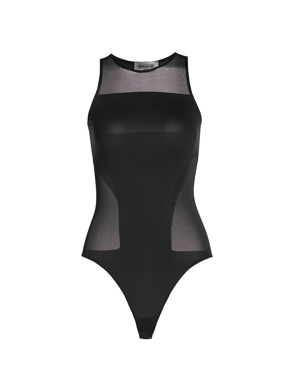 Wolford Sheer Opaque Bodysuit Black. (also in ). Product Image