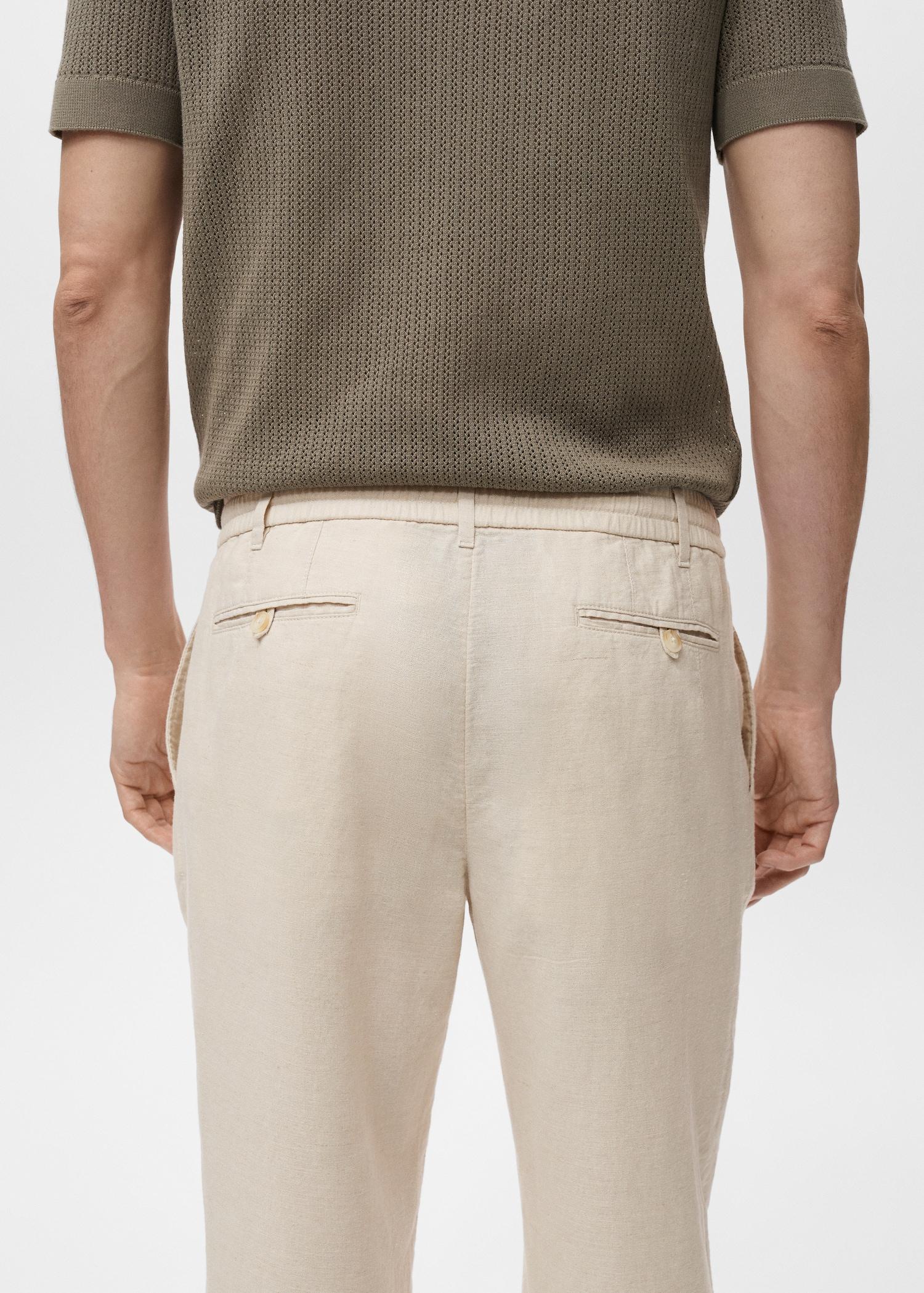 Slim-fit pants with drawstring - Men | MANGO USA Product Image