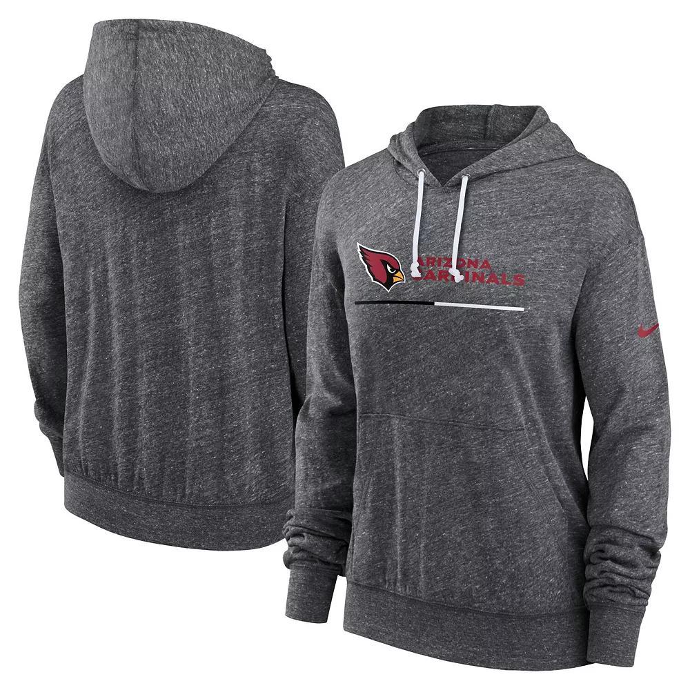 Women's Nike Heather Charcoal Arizona Cardinals Team Spirit Gym Vintage Lightweight Hooded Top,  Product Image