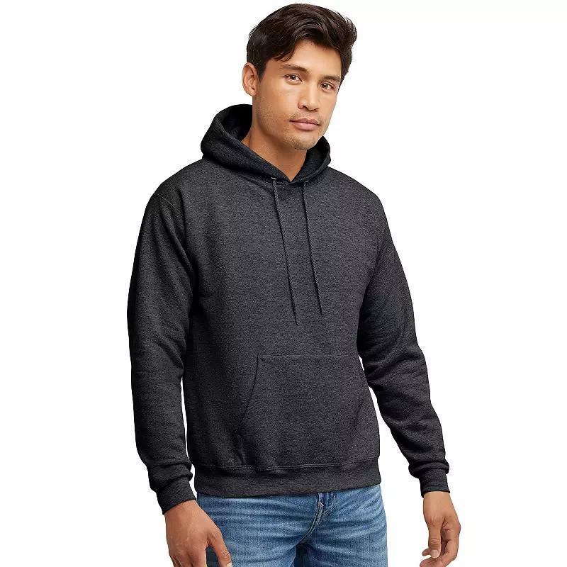 Mens Hanes EcoSmart Fleece Pullover Hoodie Grey Heather Product Image