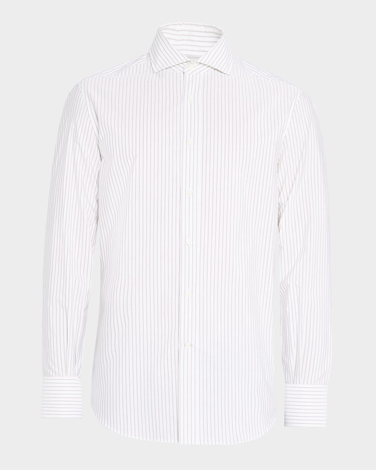 Men's Cotton Mini Stripe Sport Shirt Product Image