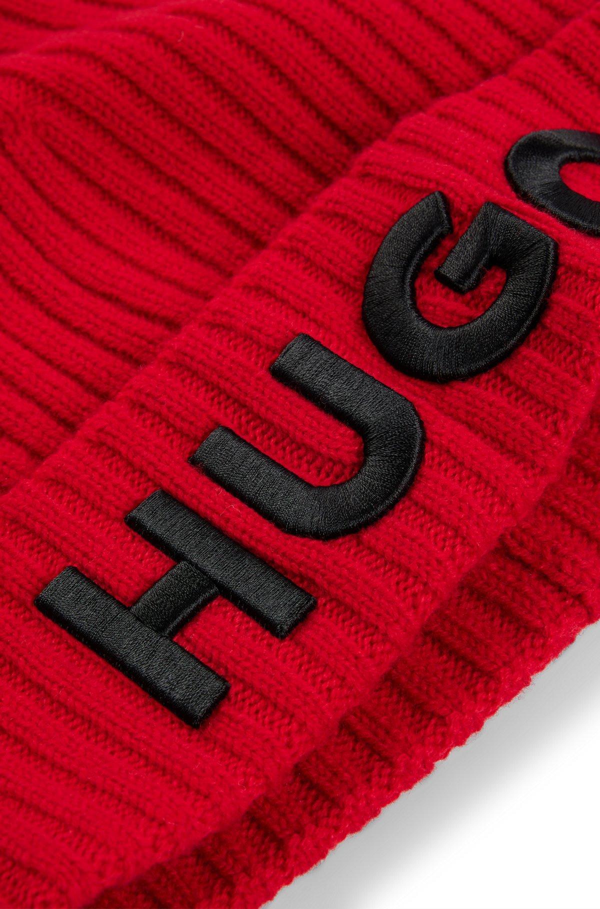 Wool beanie hat with logo detail Product Image