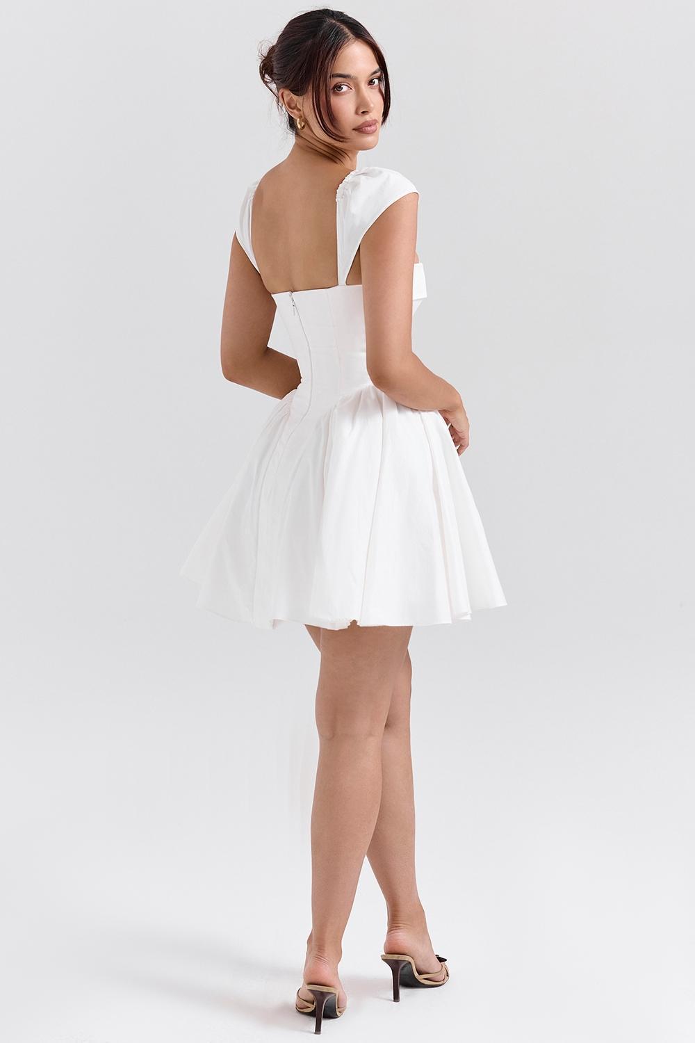 Florence White Cotton Corset Mini Dress Product Image