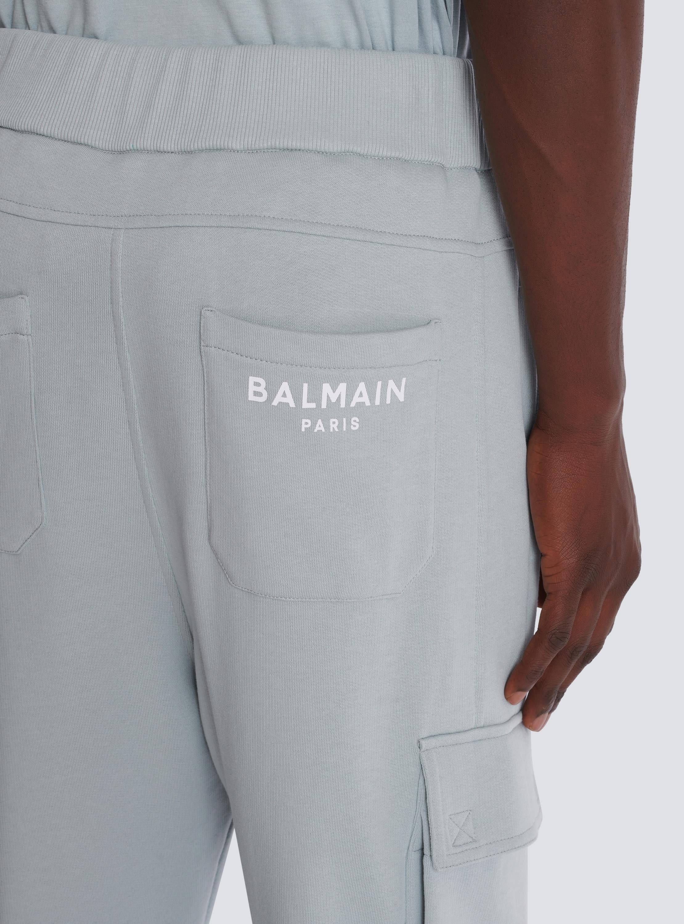 Cargo joggers with Balmain Paris print Product Image