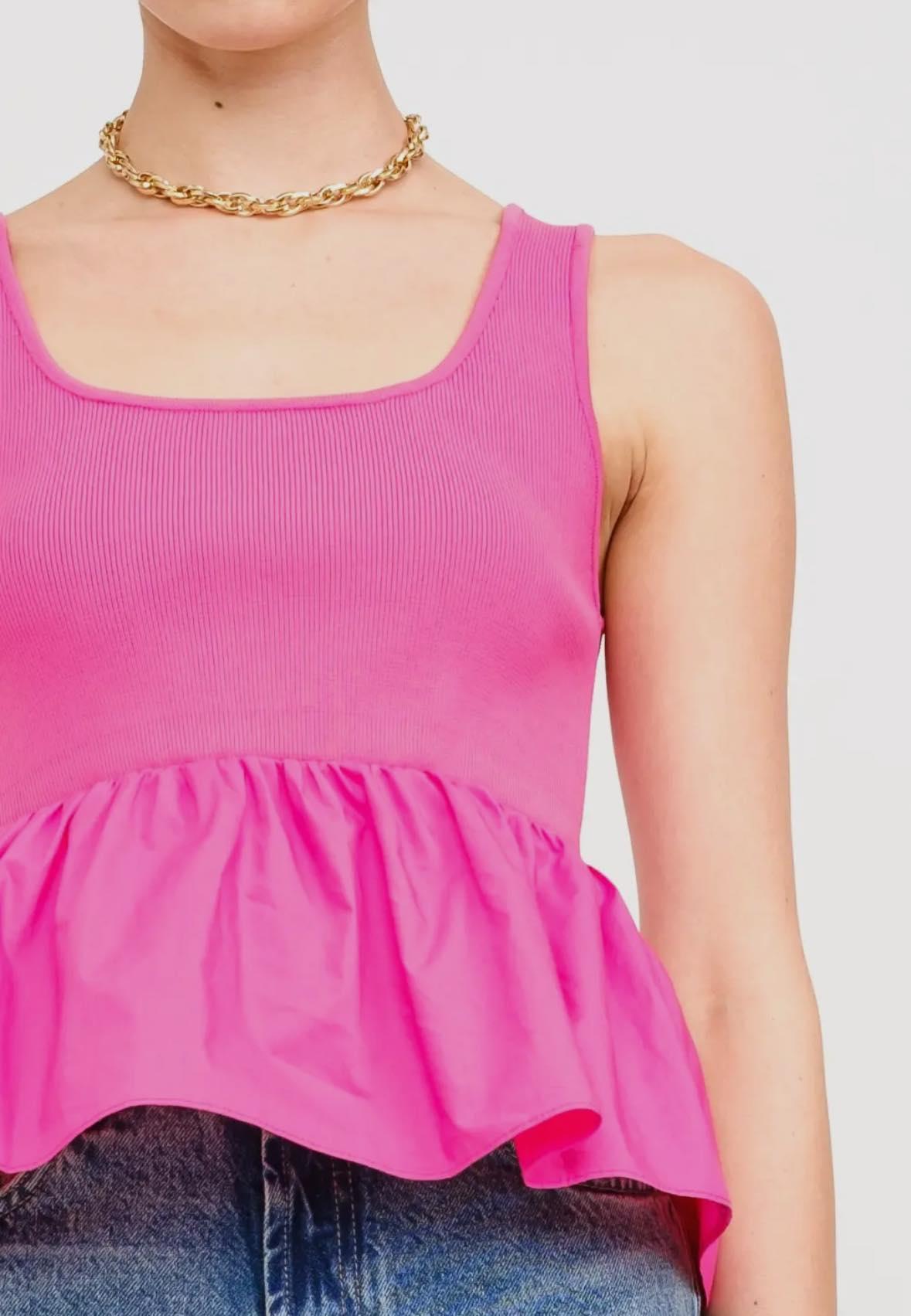 Sofie the Label - Fuchsia Flounce Top Product Image