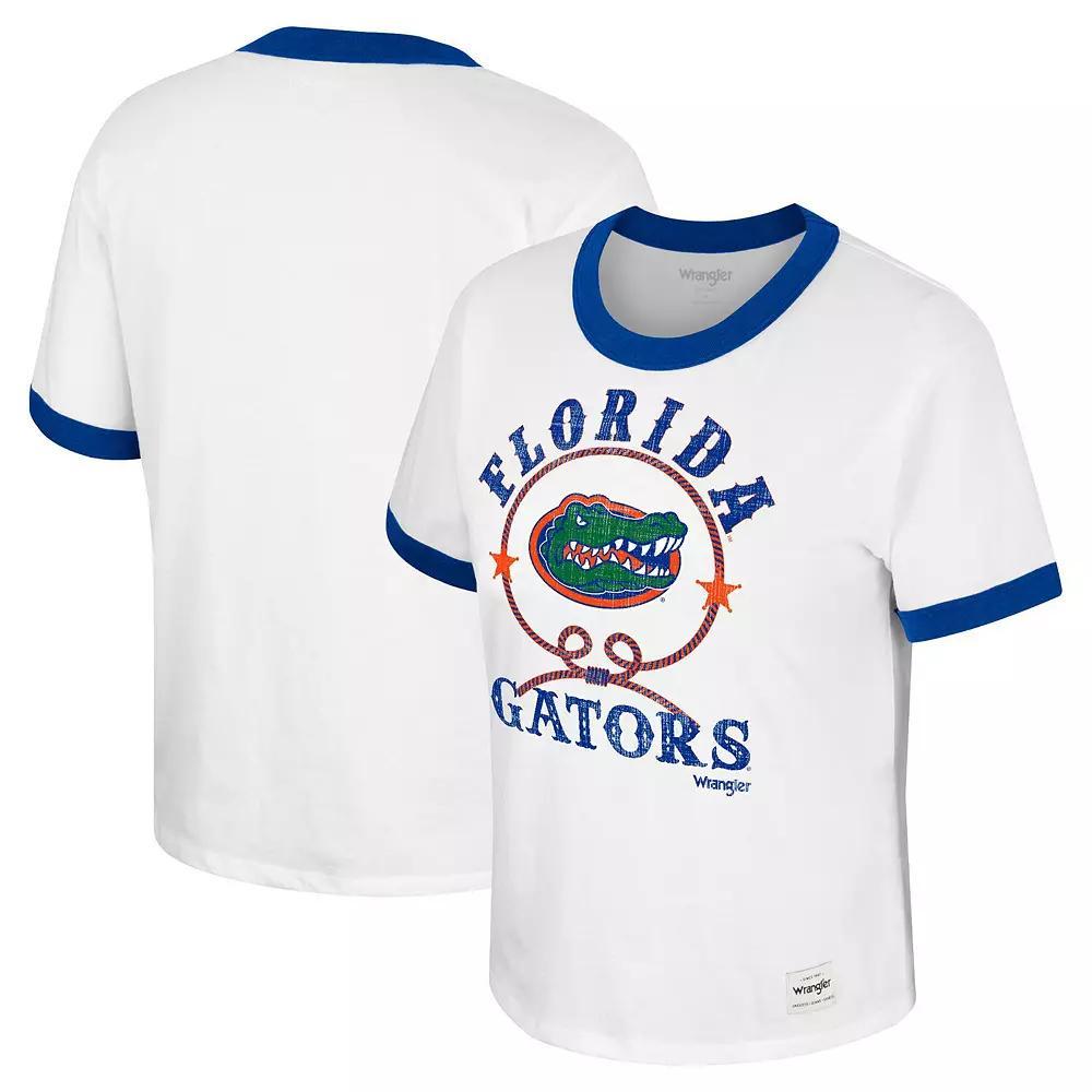 Women's Colosseum x Wrangler White Florida Gators Freehand Ringer T-Shirt, Size: XL Product Image