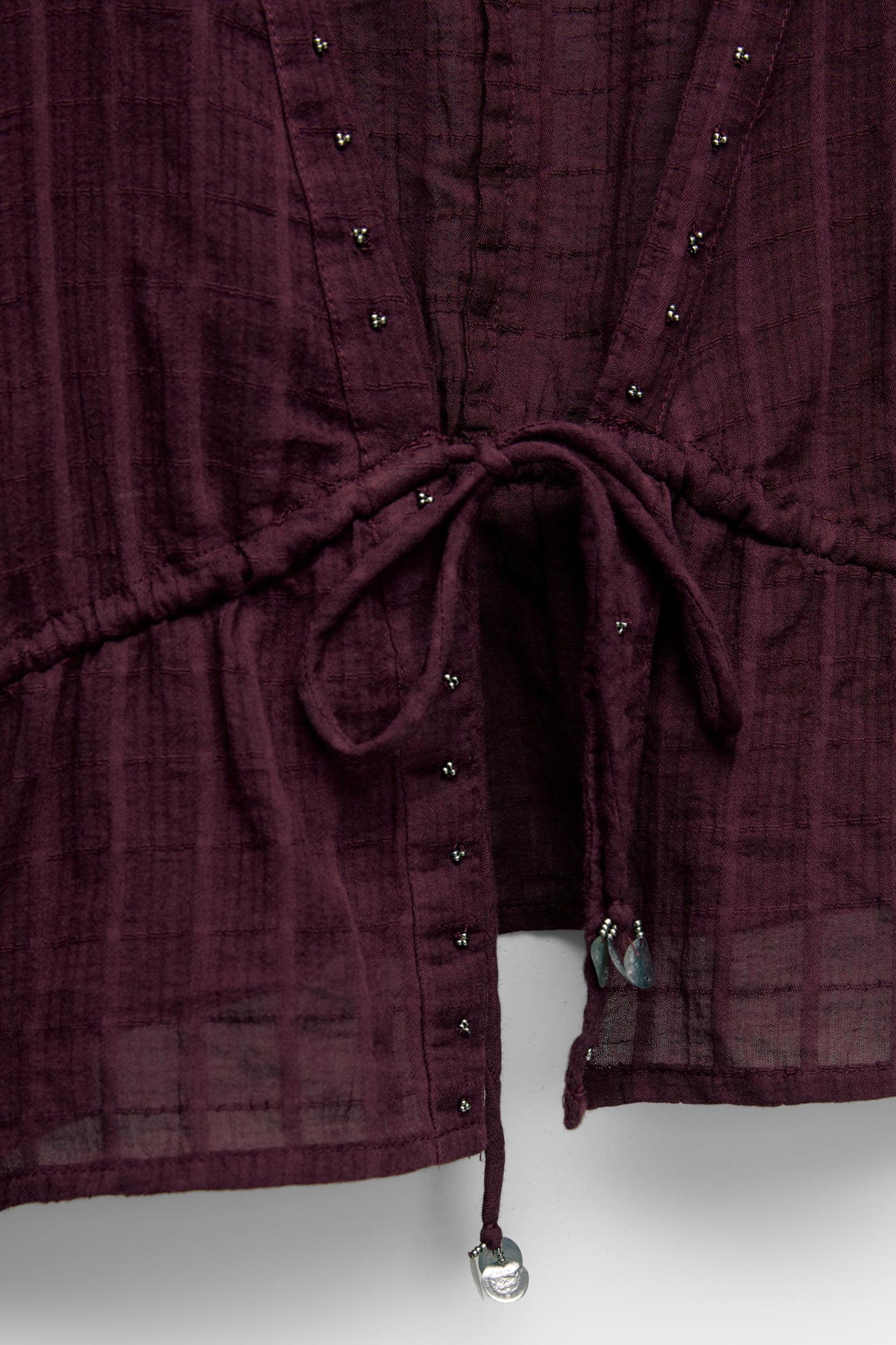 Beaded blouse with bow Product Image