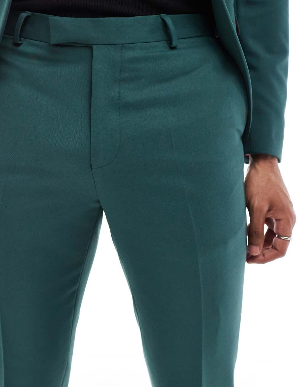 Twisted Tailor suit pants in dark green Product Image