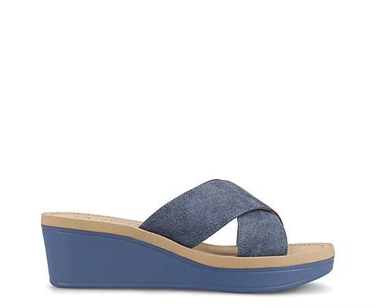 Journee Biara Women's Slip On Platform Wedge Sandals,  Product Image