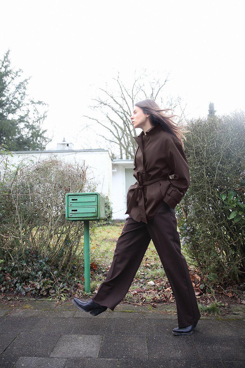 Wide High Waist Suit Pants Product Image