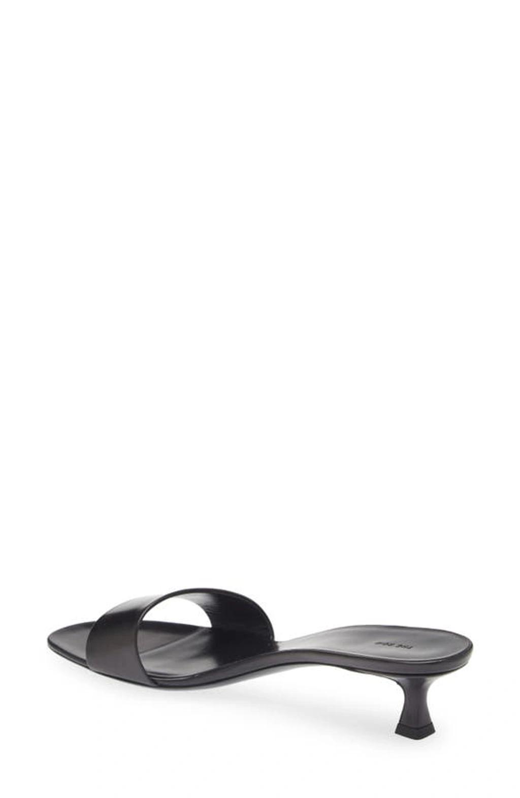 THE ROW Combo Leather Mules In Black Product Image