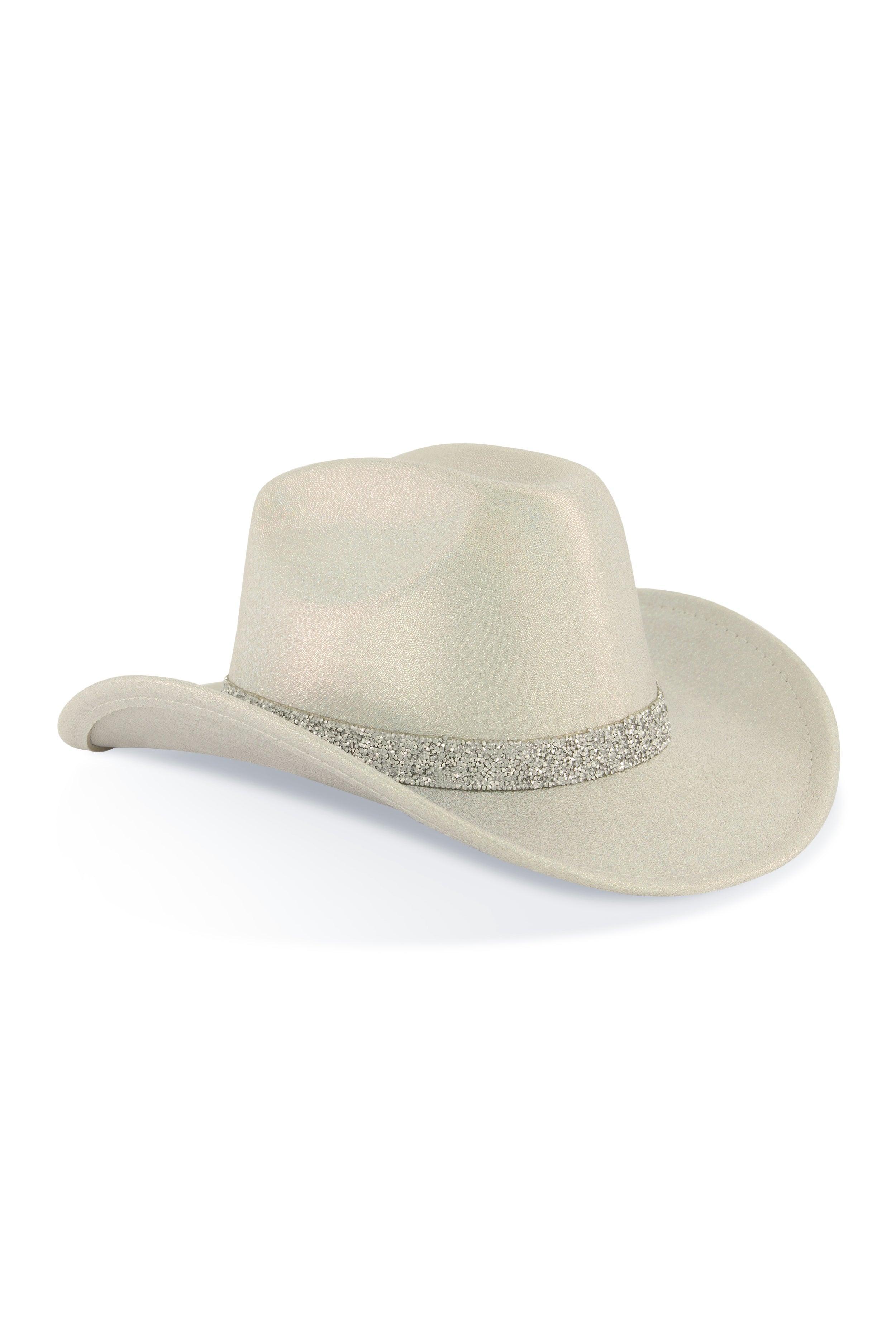 Iridescent Foil Studded Strap Cowboy Hat Female Product Image