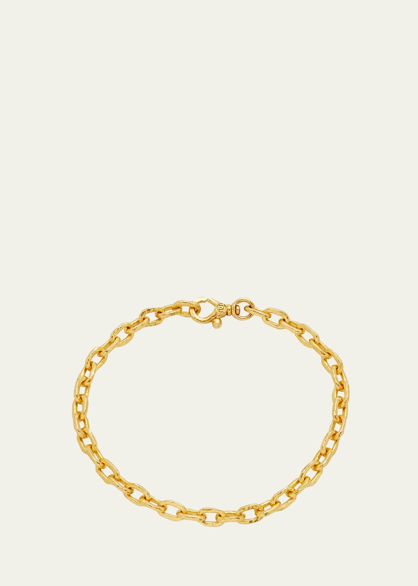 Mens 24K Yellow Gold Chain Bracelet Product Image