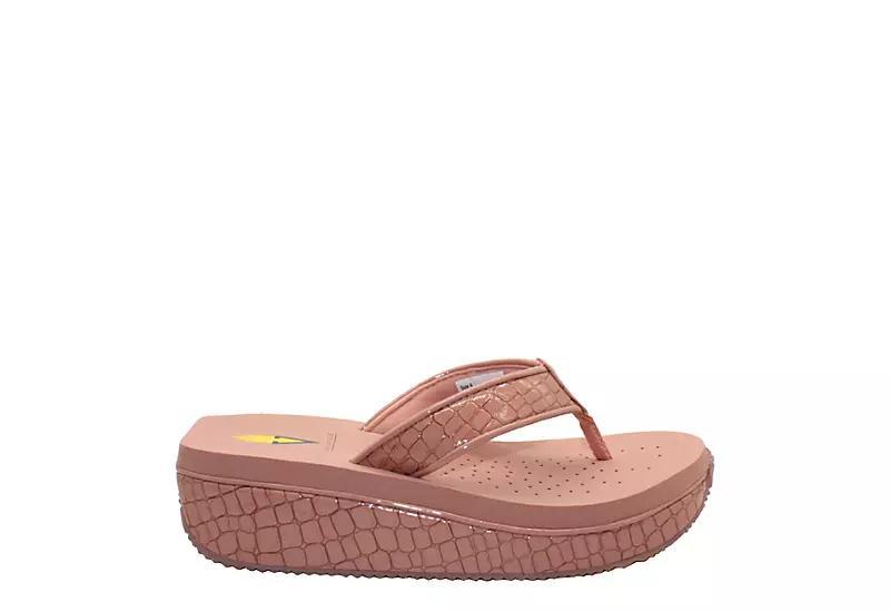 Volatile Womens Mini Croco Flip Flop Wedge Product Image