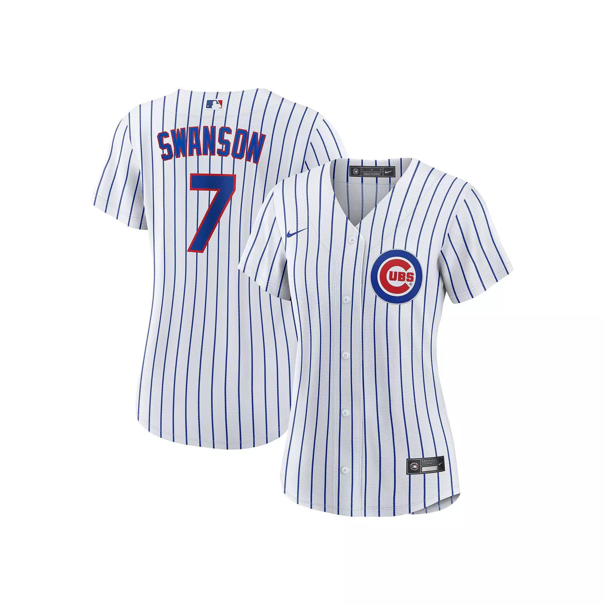 Women's Nike Dansby Swanson White/Royal Chicago Cubs Home Replica Player Jersey,  Product Image
