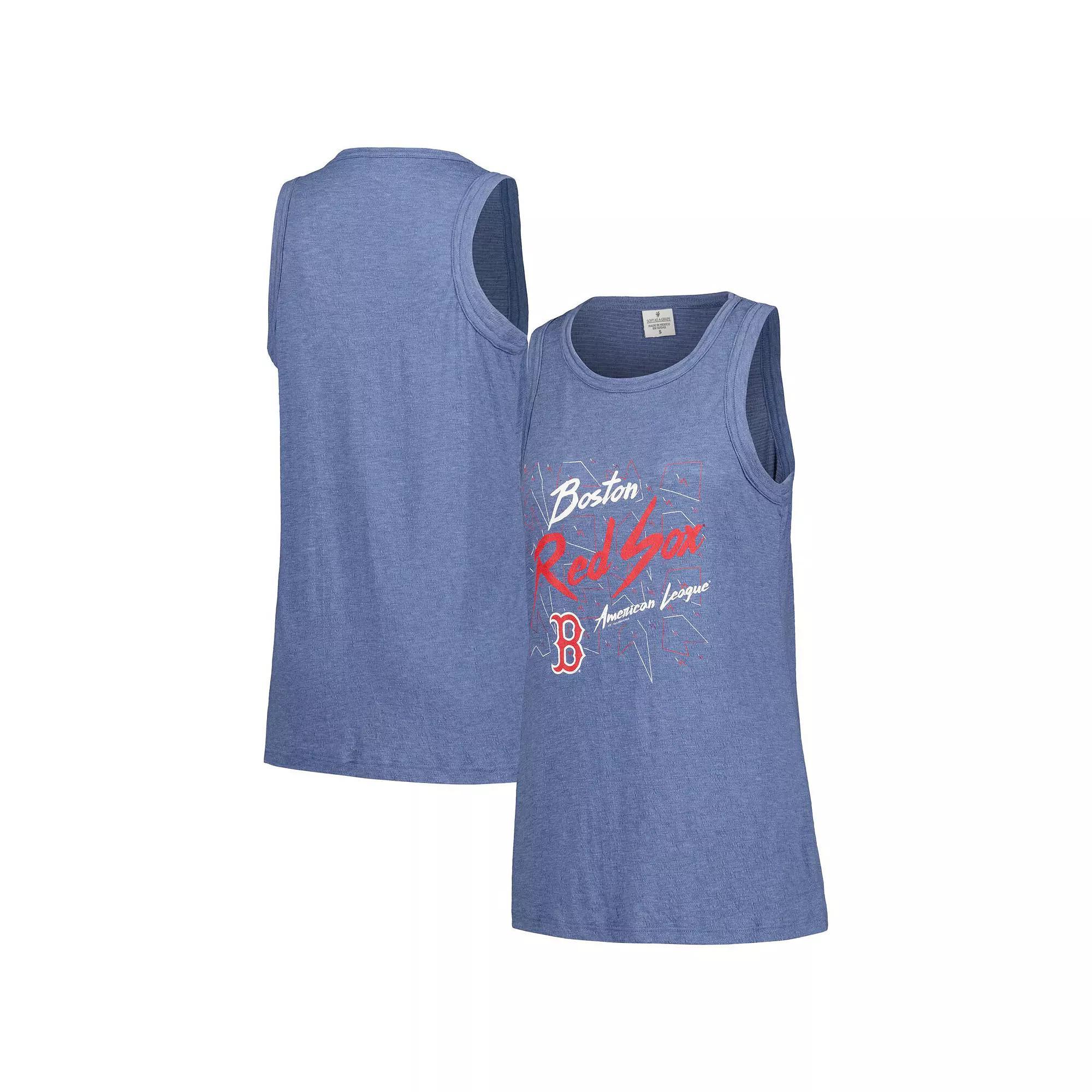 Women's Soft as a Grape Navy Boston Red Sox Gauze High Neck Tank Top,  Product Image