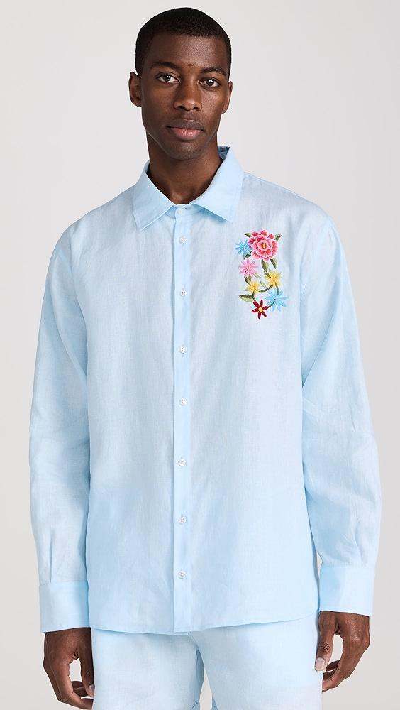 Fanm Mon Halit Embroidered Linen Shirt | Shopbop Product Image