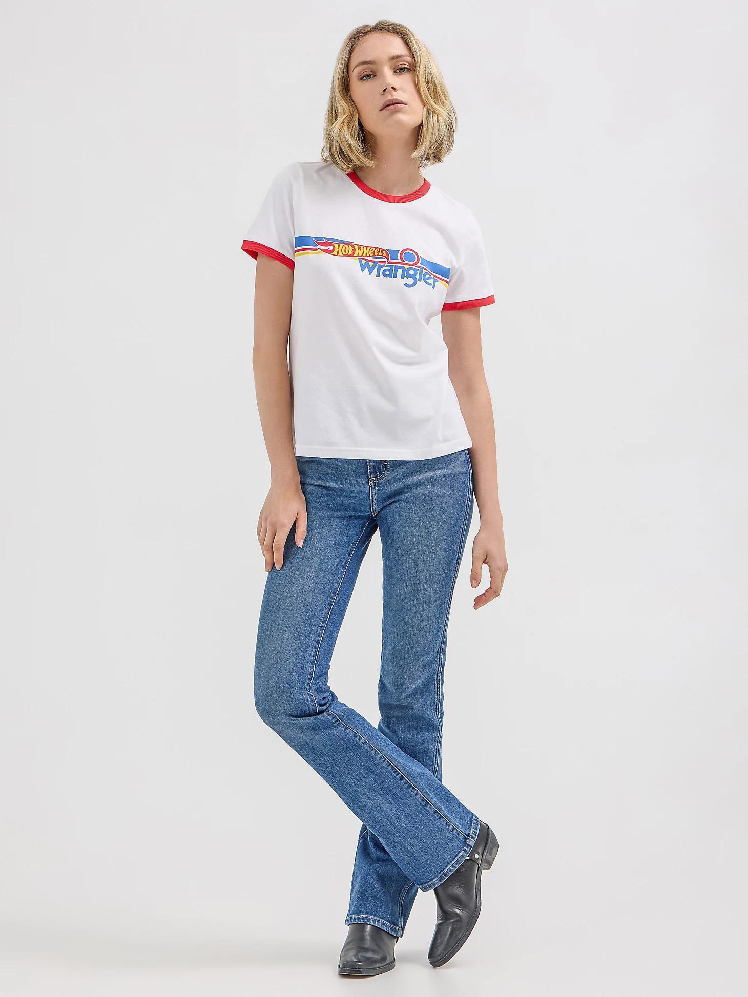 Wrangler® x Hot Wheels™ Women's Logo Ringer Tee in Bright Product Image