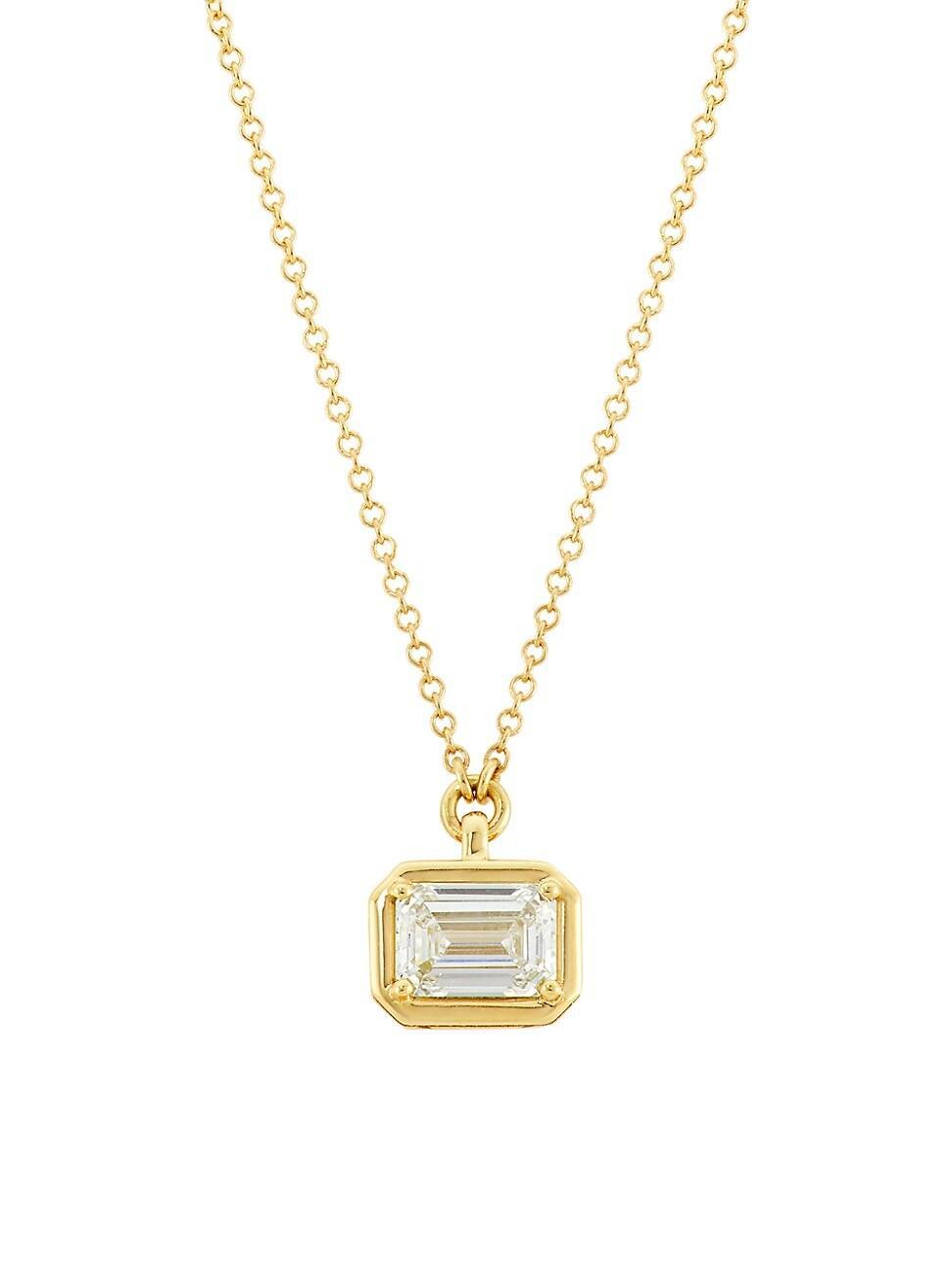 Womens Allure 18K Yellow Gold & 0.75 TCW Lab-Grown Diamond Pendant Necklace Product Image