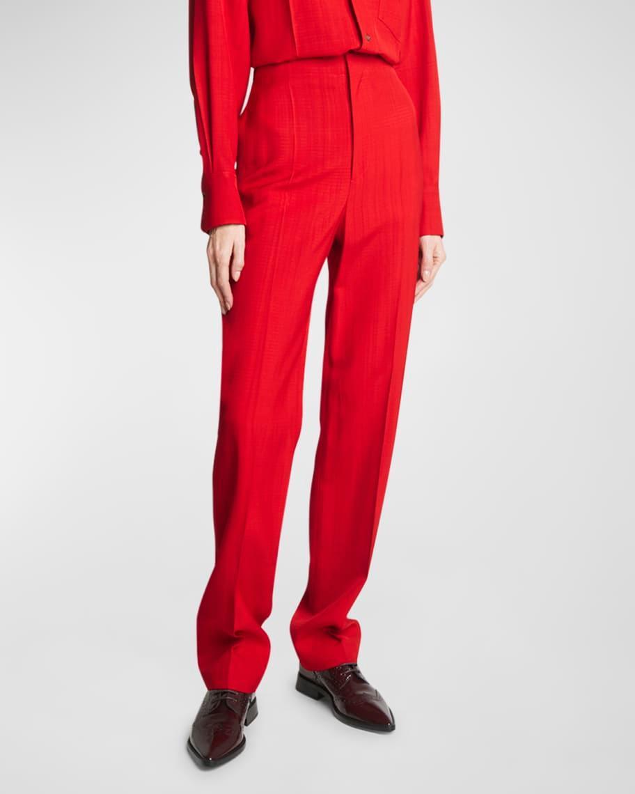 Mid-Rise Tapered-Leg Trousers Product Image