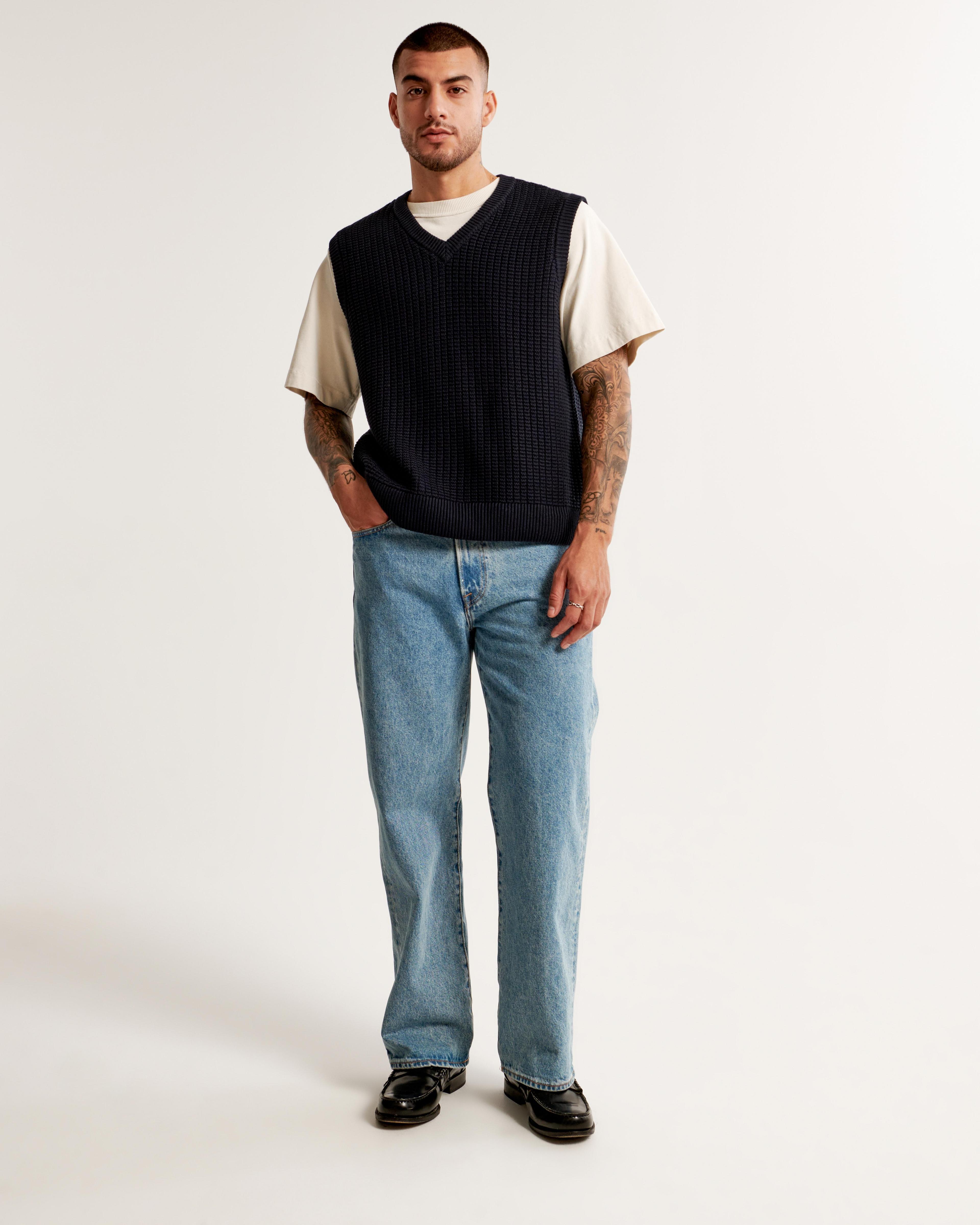 Oversized Stitchy Sweater Vest Product Image