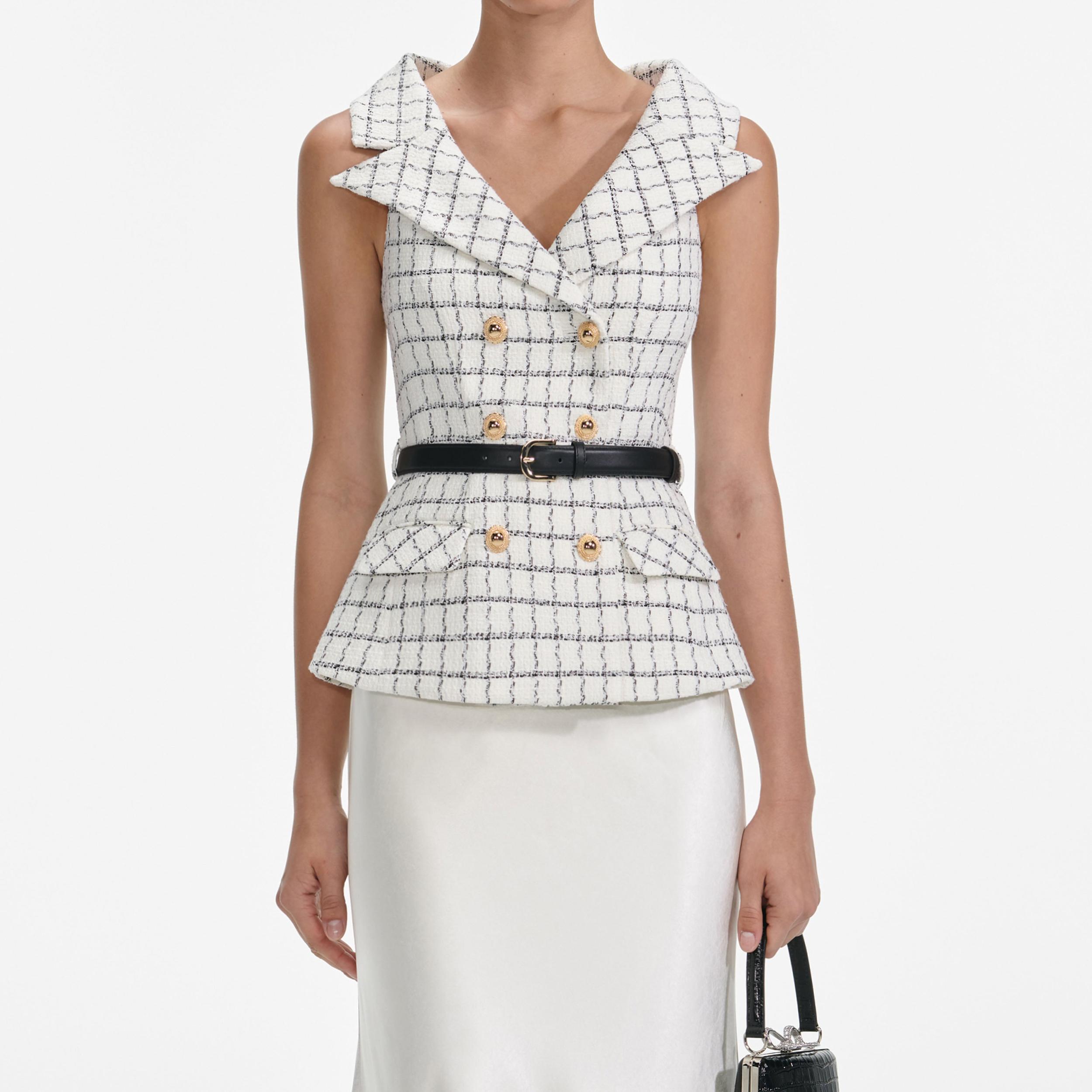 Check Boucle Midi Dress Product Image