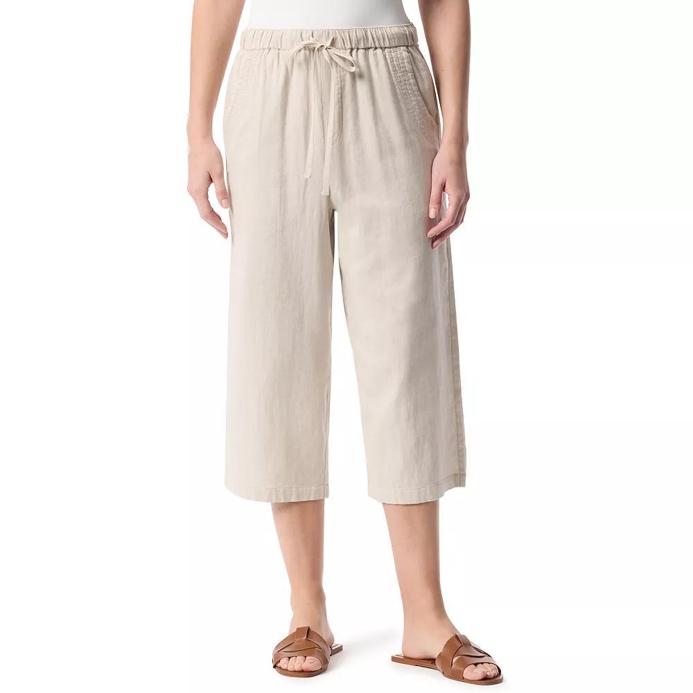Womens Gloria Vanderbilt Drawstring Waist Wide Leg Capris Product Image