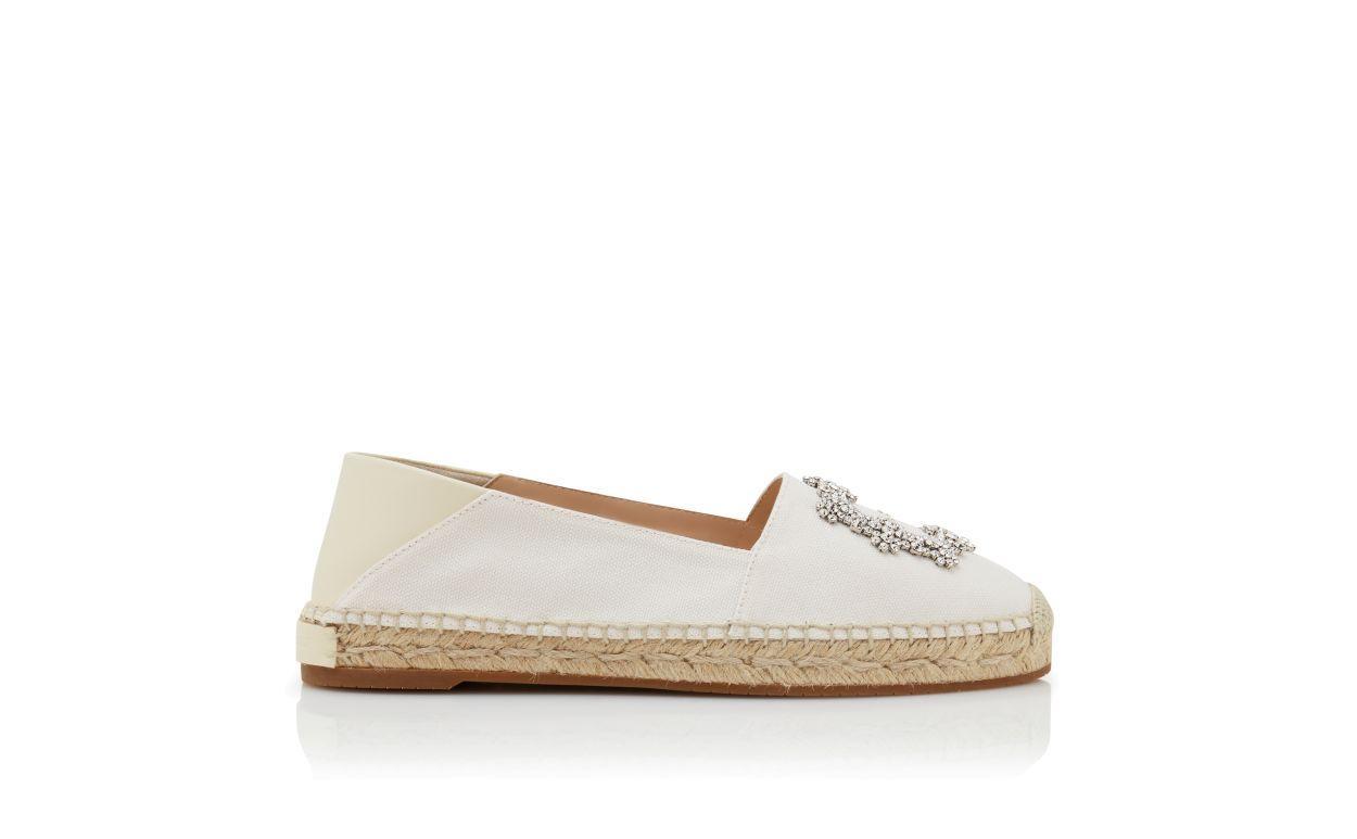 HANGRILLA Light Cream Cotton Espadrilles  Product Image