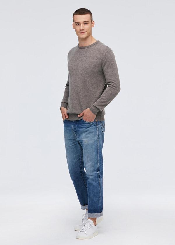 Crew Neck  Classic  Soft Cashmere Sweater For Men Product Image