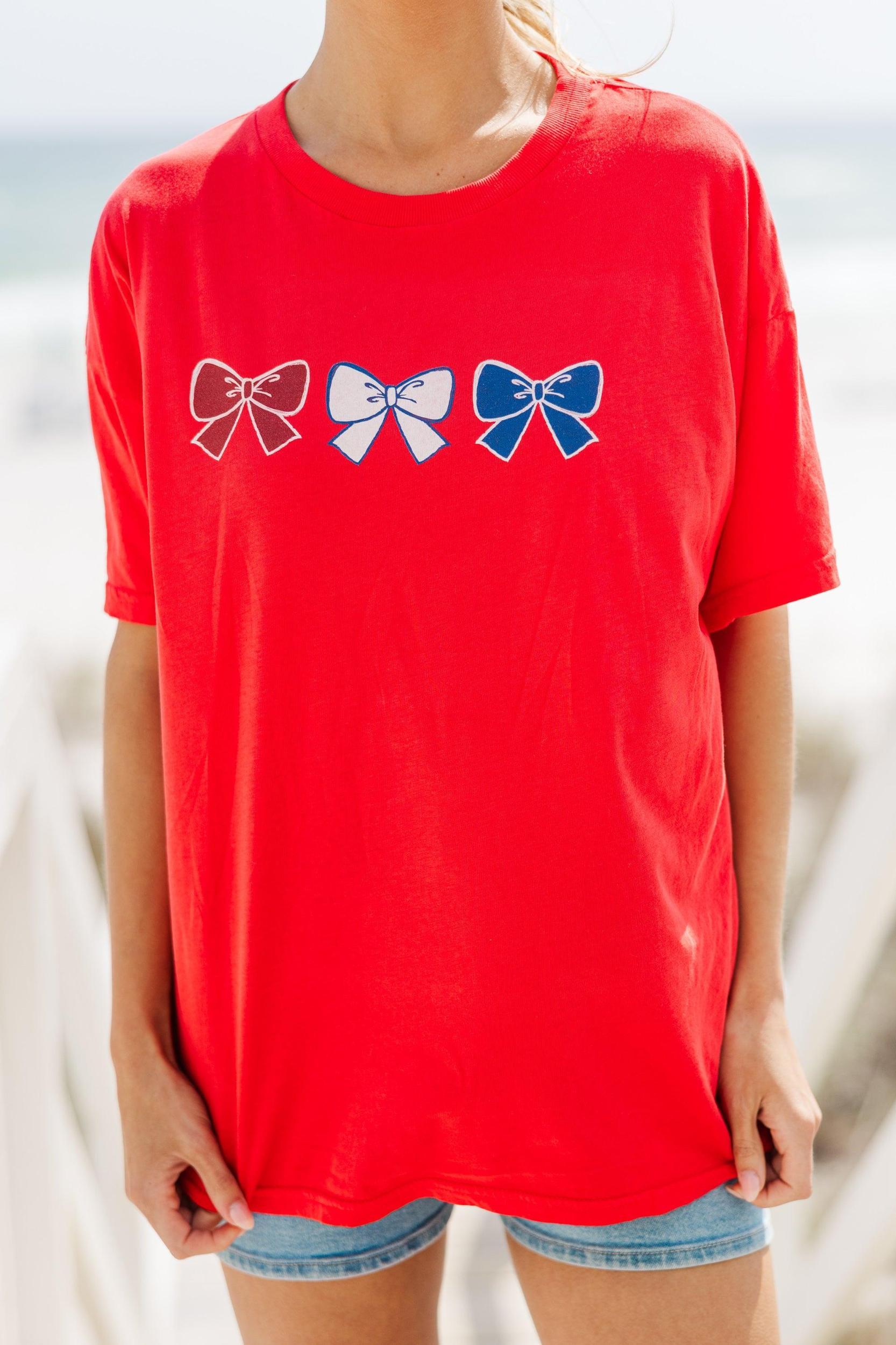 Red White & Bowtiful Red Graphic Tee Female Product Image