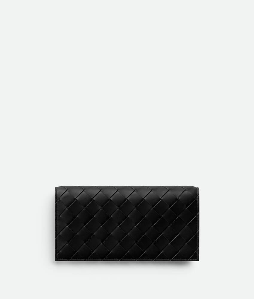 Men's Intrecciato Long Wallet With Coin Purse in Nero Product Image