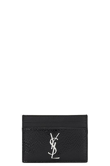 Saint Laurent Cassandre Credit Card Case in Black Product Image