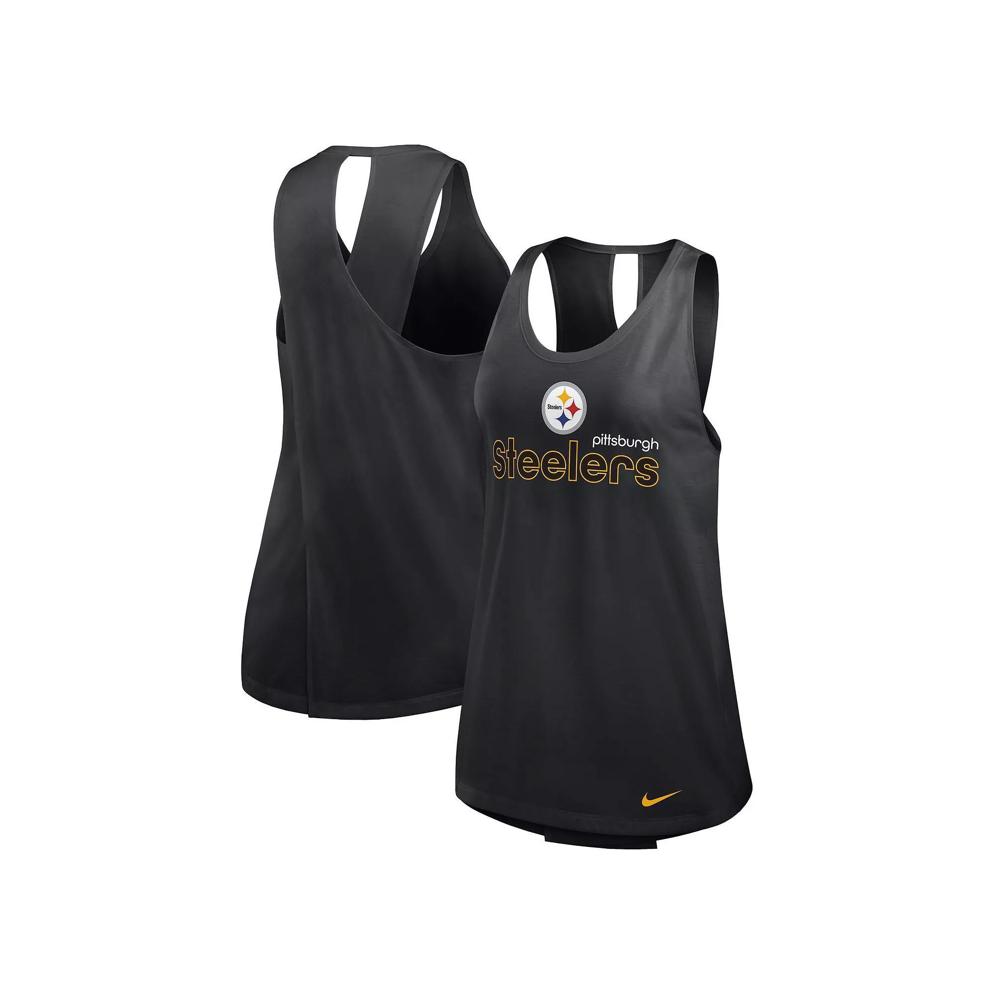 Women's Nike Black Pittsburgh Steelers Plus Size Performance Tank Top, Size: 2XL Product Image