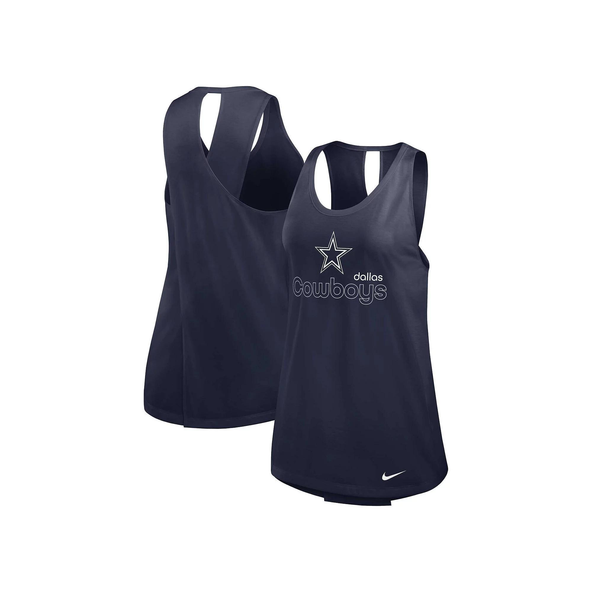 Women's Nike Navy Dallas Cowboys Crossback Performance Tank Top, Size: XL, Blue Product Image