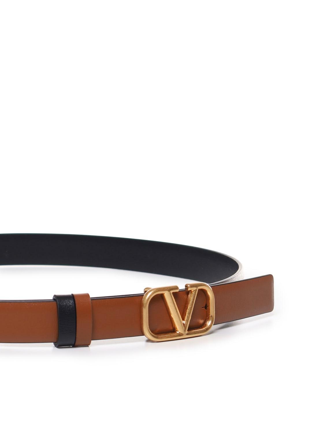 Vlogo Reversible Calfskin Belt In Brown Product Image