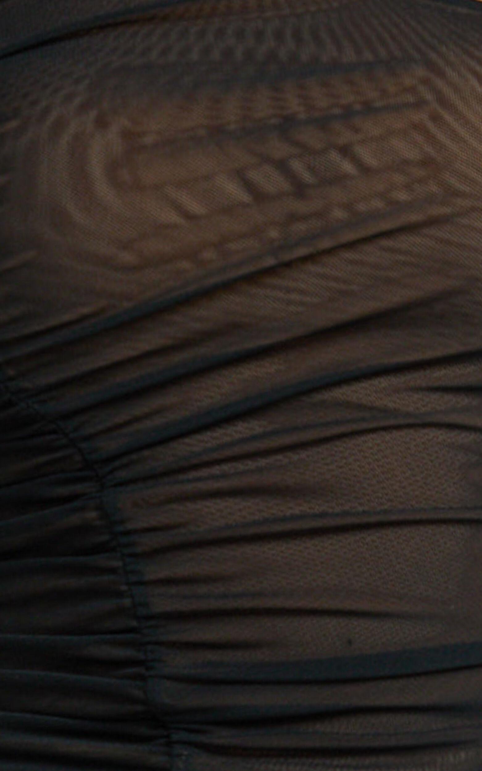 Reese Top - Asymmetric Ruched Metal Hardware Jersey Top in Black Product Image