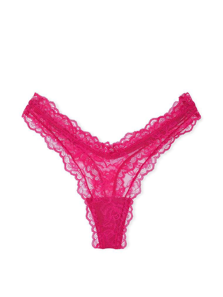 Rose Lace High-Leg Thong Panty Product Image