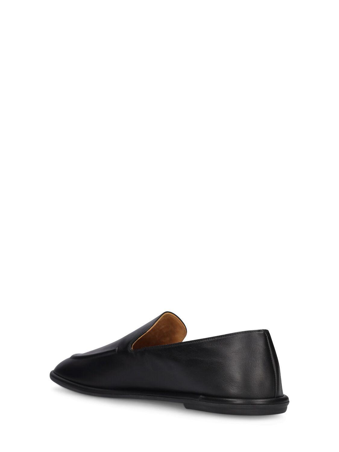 THE ROW Round Toe Vegan Leather Loafers In Black Product Image