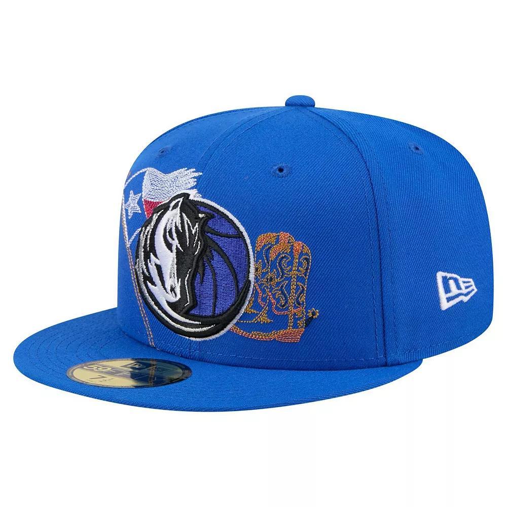 Men's New Era Blue Dallas Mavericks State Stitch 59FIFTY Fitted Hat, Size: 7 1/4 Product Image