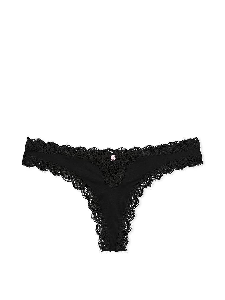 Lace-Trim Thong Panty Product Image