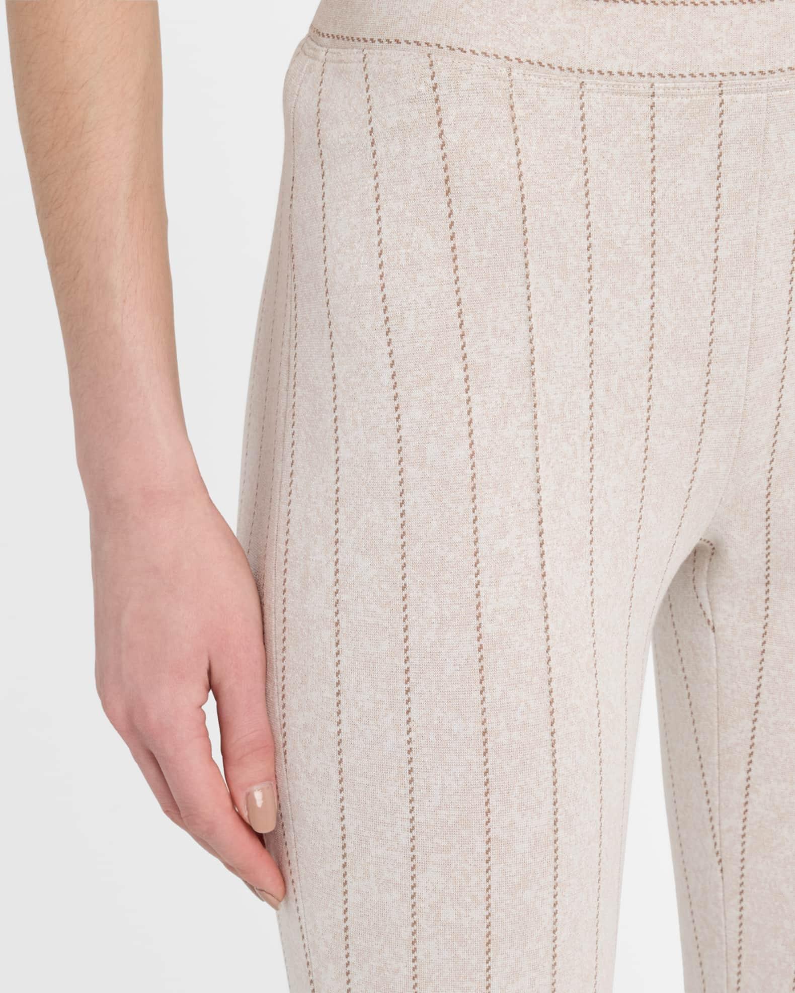 Pinstripe Flare Pull-On Crop Pants Product Image