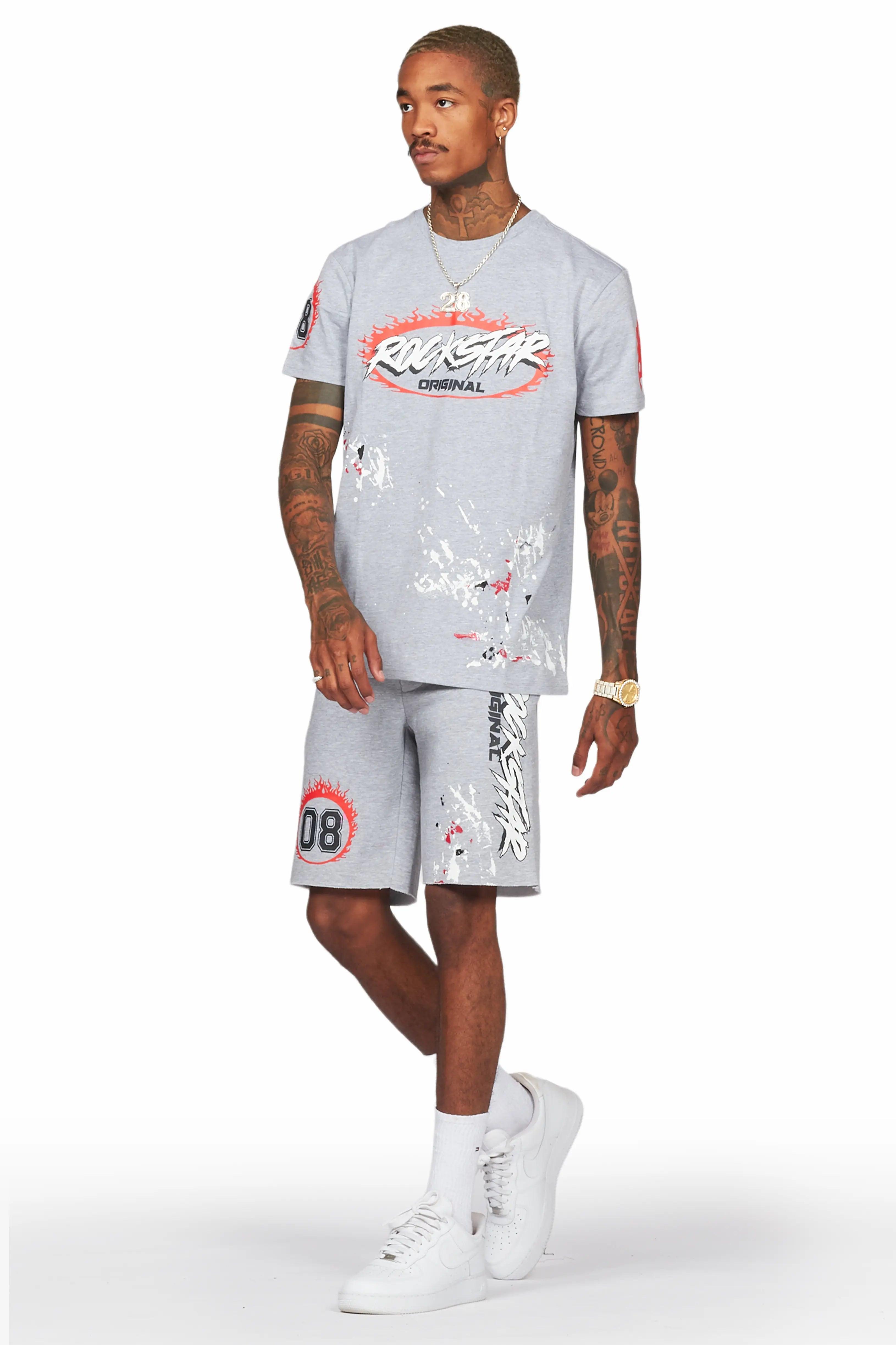 Basile Grey T-Shirt Short Set Male Product Image