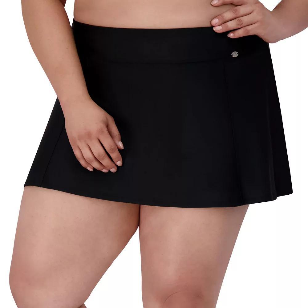 Plus Size ZeroXposur Swing Skirtini Swim Bottoms, Women's, Size: 1XL, Liquorice Product Image